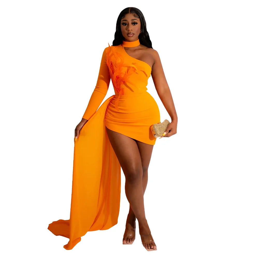 K10333 Fall New Short Dresses Women Party Evening Sexy Strapless Fur Wedding Dresses for Women