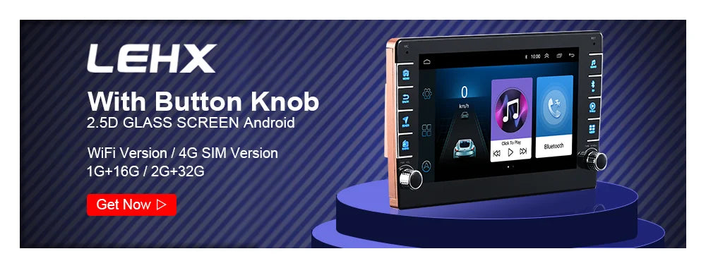 LEHX 7" 2Din MP5 Video Carplay & 4Core Android 14 Car Radio Audio Androidauto Carplay 4G GPS WIFI Automotive Multimedia Player