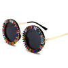 Luxury Brand Designer Round Diamond Sunglasses Women Fashion Vintage Party Travel Steampunk Sun Glasses Sexy Ladies Shades UV400