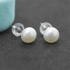 Natural Freshwater Pearl Stud Earrings Real 925 Sterling Sliver Earring Cultured White Pearl for Women Earring Jewelry Wholesale