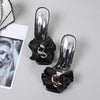 Transparent Slippers For Women 2025 Summer Fashion Pink Butterfly-knot Designer Sandals Clear Heels Size 46 Female Shoes