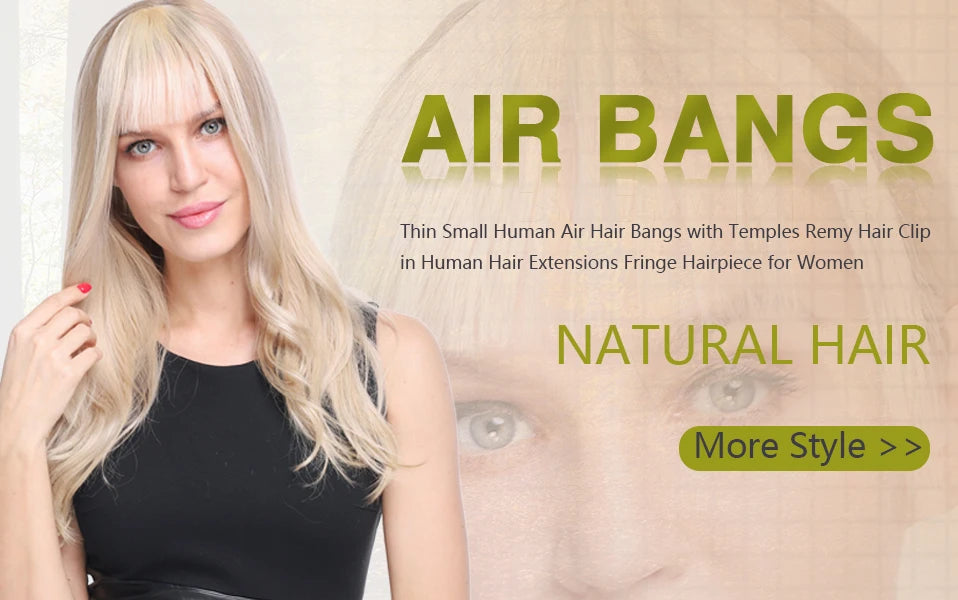 S-noilite 3g Air Bangs Wig Human Natural Black Brown Thin Invisible Fake Hairpiece Clip In Fringe Human Hair Extension For Women