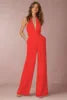 2022 New Fashion Backless Jumpsuits Women Solid Sleeveless Rompers Casual Overalls Halter Sexy Jumpsuit for Women