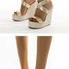 Eilyken Super High Peep Toe Gladiator Wedges Sandals Women Cover Heel Platform Fashion Summer Shoes Size 35-42