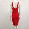Women Summer Fashion Sexy V Neck Backless Button Red Black White Bodycon Bandage Dress 2022 Designer Evening Party Dress Vestido