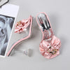 Transparent Slippers For Women 2025 Summer Fashion Pink Butterfly-knot Designer Sandals Clear Heels Size 46 Female Shoes