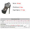 2024 New Summer Platform High Heels Sandals Women Sexy Peep Toe Pumps Fashion Rivet Decoration Ladies Party Pole Dance Shoes