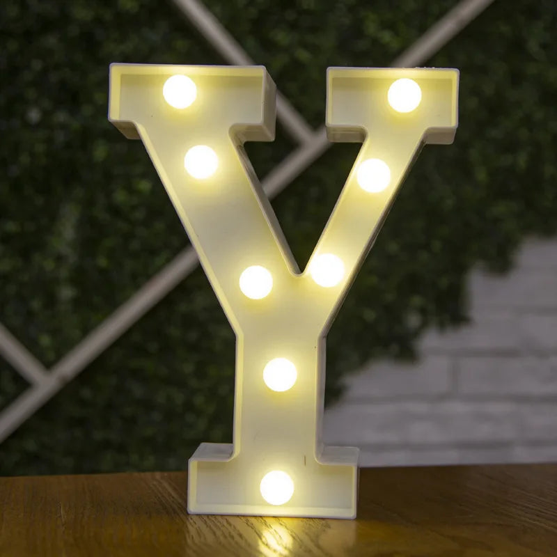 Luxury Alphabet Letter LED Lights Luminous Number Lamp  Battery Night Light for Home Wedding Birthday Christmas Party Decoration