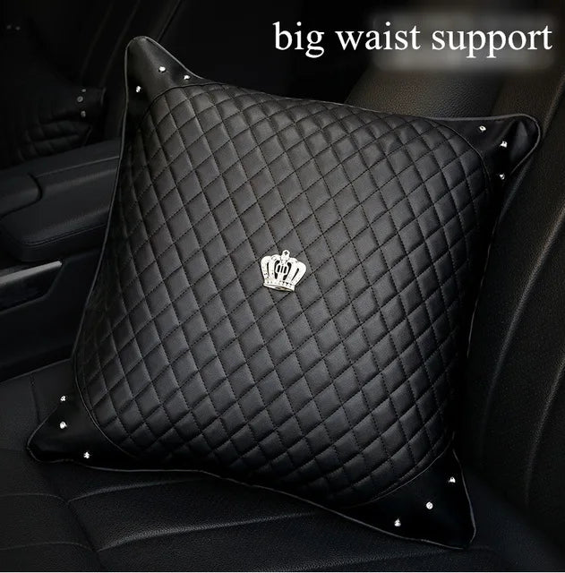 Universal PU Leather Car Steering Wheel Cover Bling Rhinestone Crystal Car Interior Decro with Crystal Crown Accessories Black