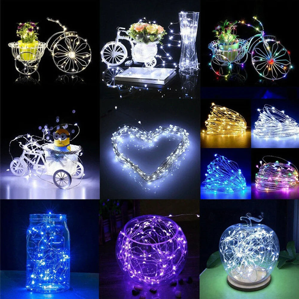 20 40LEDs Copper Wire Fairy Lights Battery Operated LED String Lights Party Wedding Indoor Christmas Decoration Garland Lights