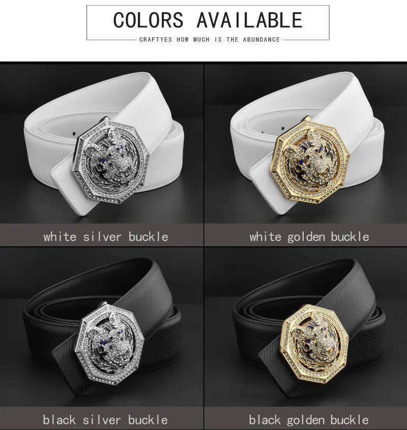 2022 new tiger Golden buckle luxury brand ceinture homme Casual belt men genuine leather Waist Strap wide Waistband High Quality