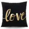 Love Black And White Bronzing Cushion Decorative Pillows Gold Foil Geometric Pillowcase Home Decor Sofa Throw Pillow 17*17inch