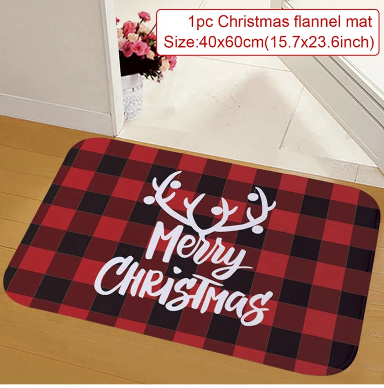 Christmas Door Mat Santa Claus Carpet Marry Christmas Decorations For Home 2024 Xmas Ornament Navidad Natal Gifts New Year 2025