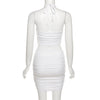 Women's Neck Hanging Hollow Strap Short Top Set Sexy Backless Sleeveless Tank Top and Short Skirt Casual Street Wear Club Party