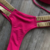 2023 New Arrival Nylon Triangle Bronzing Patchwork Bikini Lady Sexy Swimwear Swimsuit Export Bikini 8 Colors