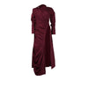 CM.YAYA Vintage Women Long Sleeve High Side Split Ruched Up Wrap Lapel Collar White Maxi Long Dress Fashion Street Dresses