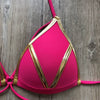 2023 New Arrival Nylon Triangle Bronzing Patchwork Bikini Lady Sexy Swimwear Swimsuit Export Bikini 8 Colors