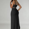 CM.YAYA Summer Women Sets Sleeveless Sexy Strap Crop Top and Tassel Long Skirt Sets Night Club Party Beach 2 Two Piece Sets