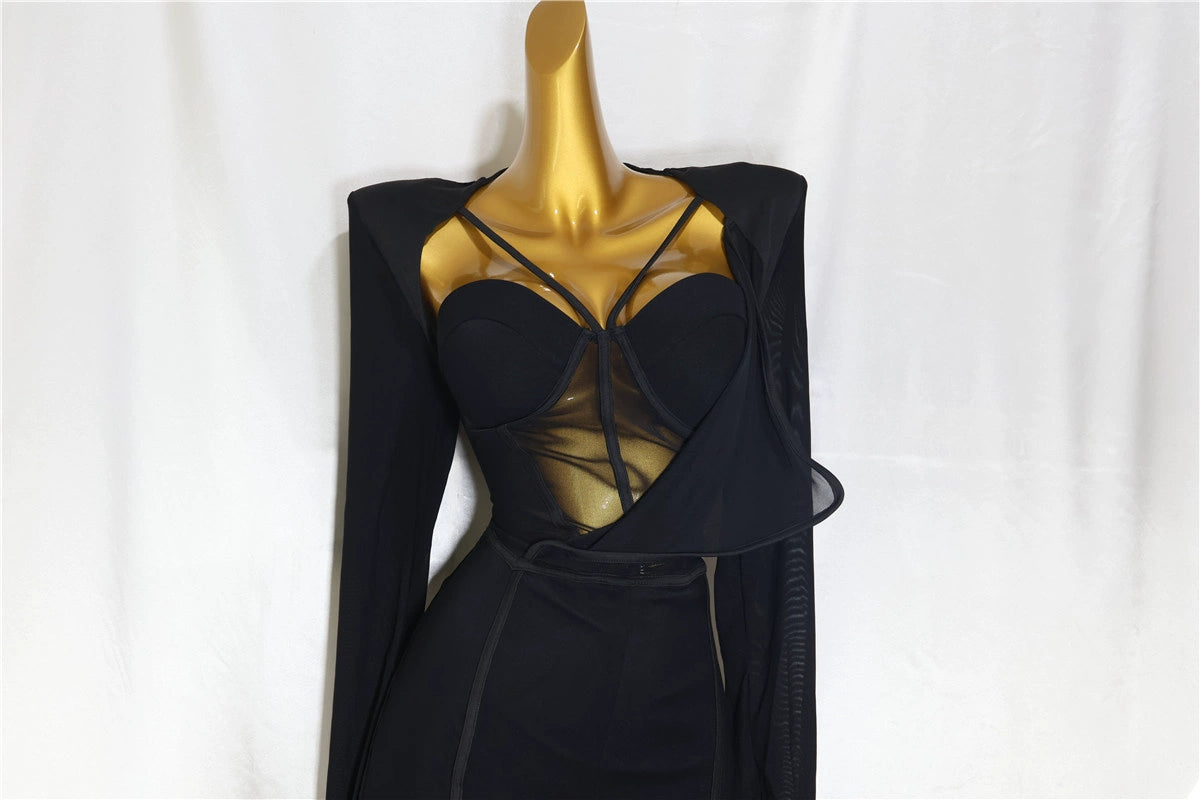 Women's Fashion Elegant Slim Fit Bodysuit Chest Wrap