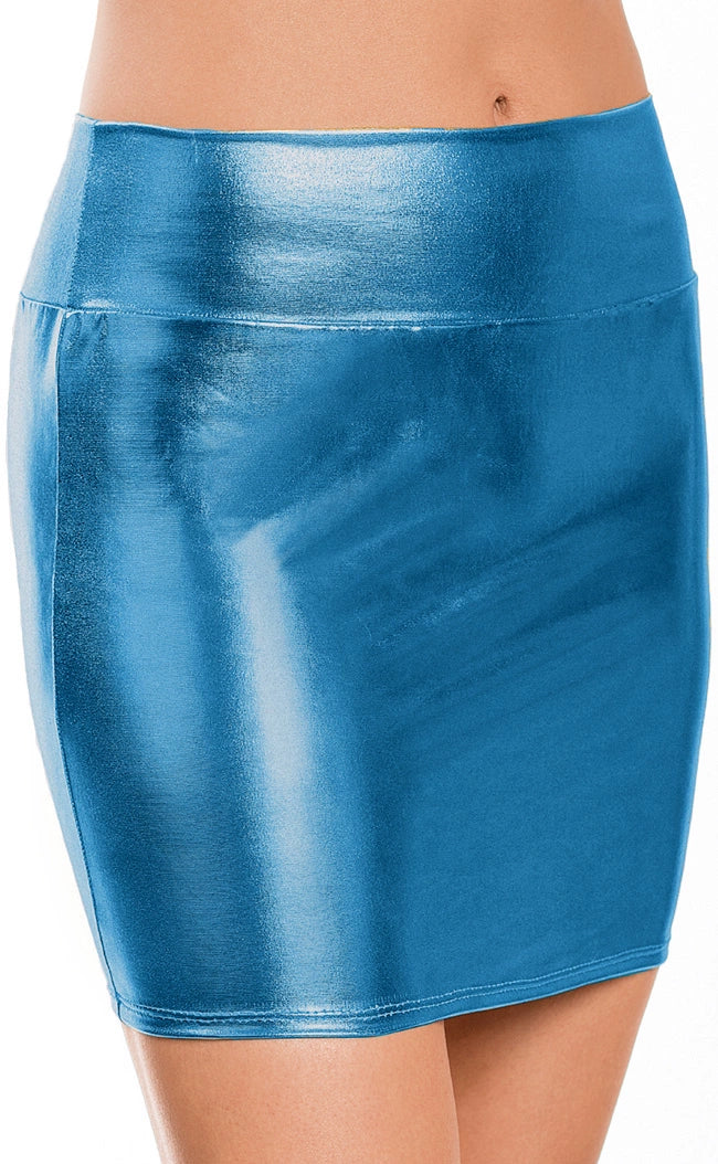 Autumn and Winter Mid-Length Imitation Leather Bronzing plus Size Skirt