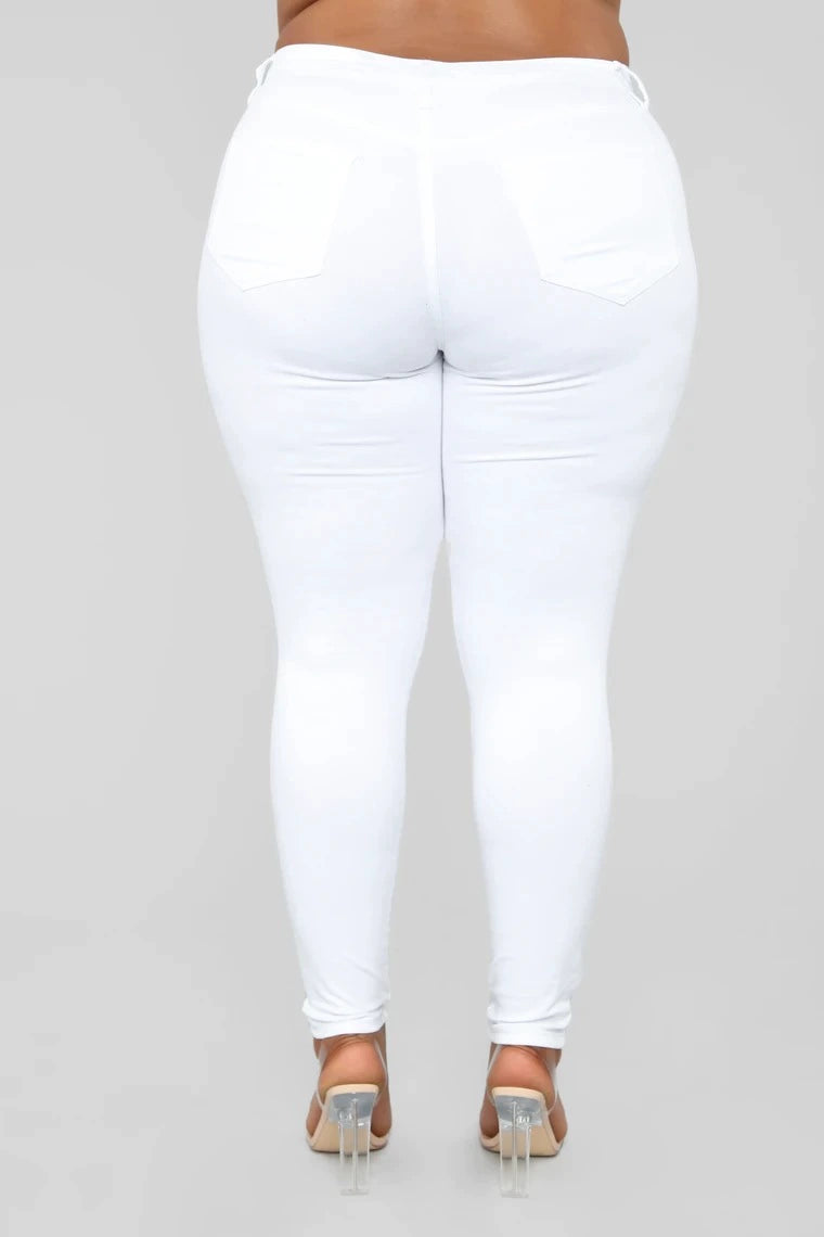 Jeans Large-Size Stretch Denim Skinny Pants