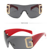 2024 New Oversized Rimless Sunglasses Women Fashion One-Piece Shield Sun Glasses For Female Streetwear Y2k Sunglass Ladies UV400