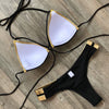 Hot Spring Sexy Bikini Lace-up Cutout Sexy Bronzing Bikini Hard Bag Hollow out Separates Swimsuit Bikini