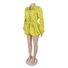 CM.YAYA Vintge Women's Blouse Style Ruched Up Long Sleeve Romper Playsuit 2025 Summer Streetwear Basic Overall Outfits Jumpsuits