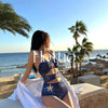 [Neptune] High-Grade Hollow-out Sexy One-Piece Swimsuit Two-piece Set Vacation Bikini Beach Hot Spring Swimsuit