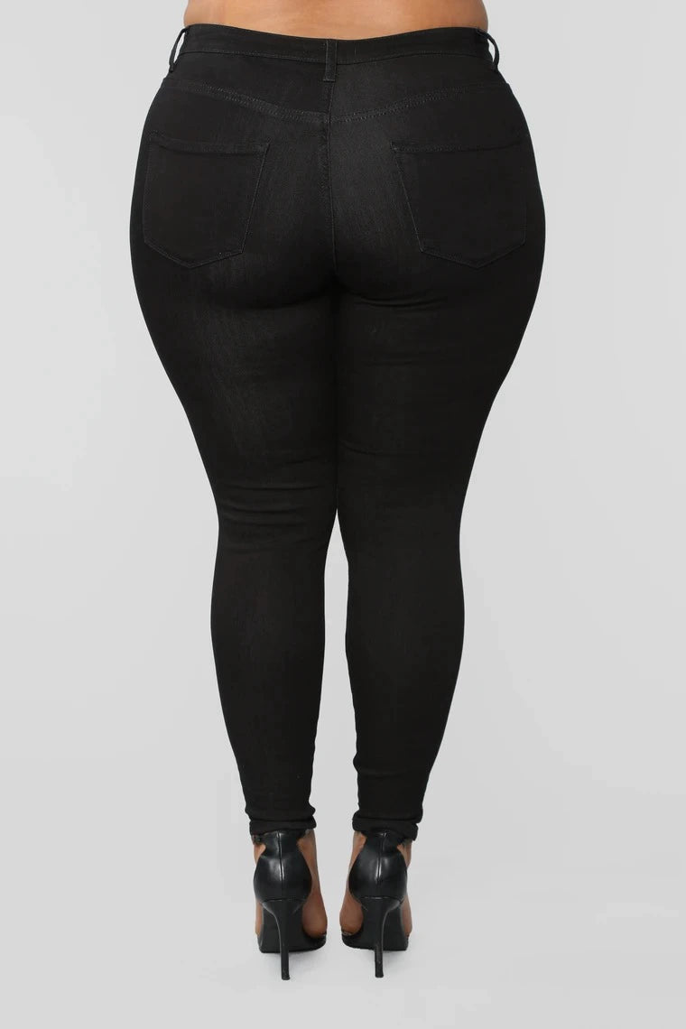 Jeans Large-Size Stretch Denim Skinny Pants