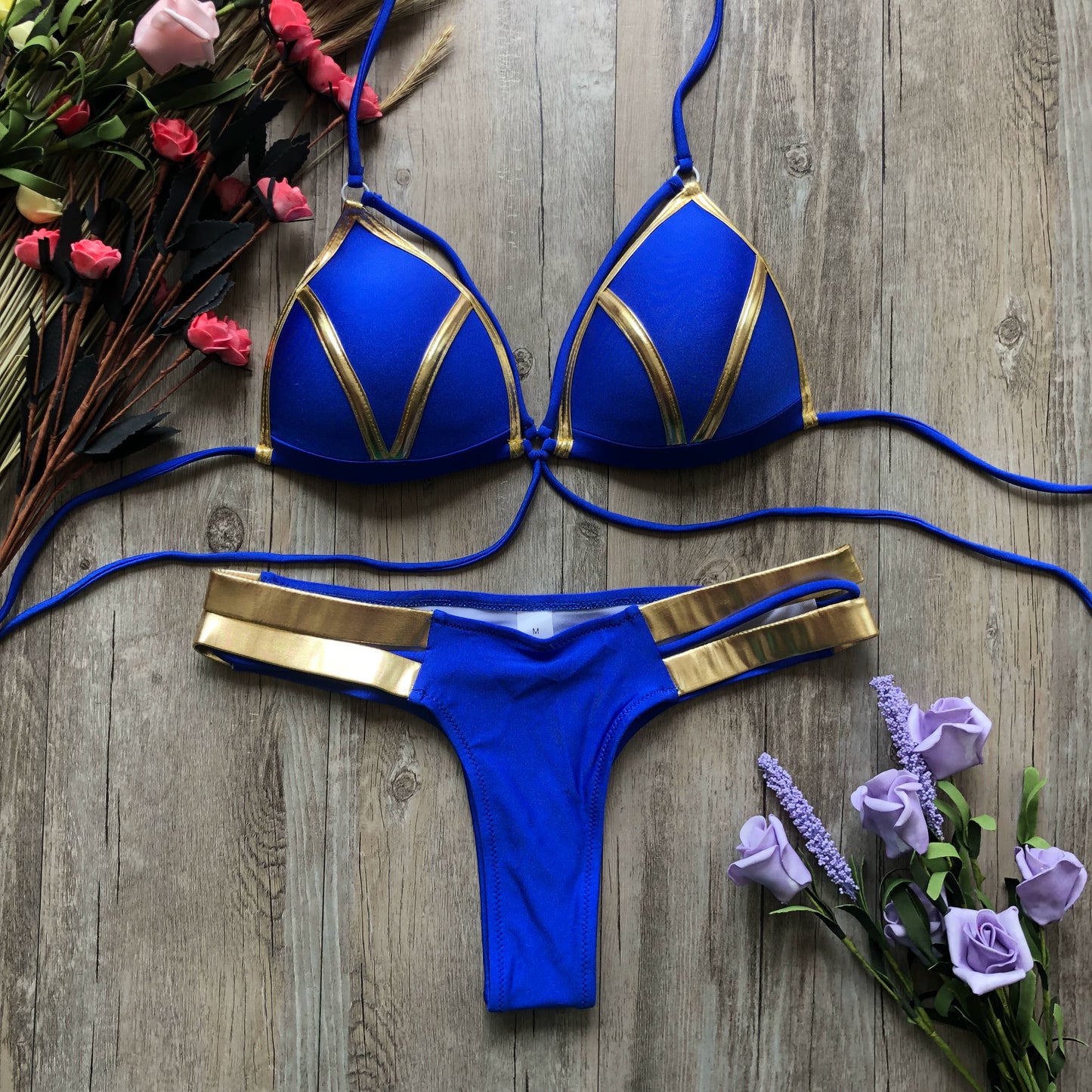 New New Arrival Nylon Triangle Bronzing Patchwork Bikini Lady Sexy Swimwear Swimsuit Export Bikini 8 Colors