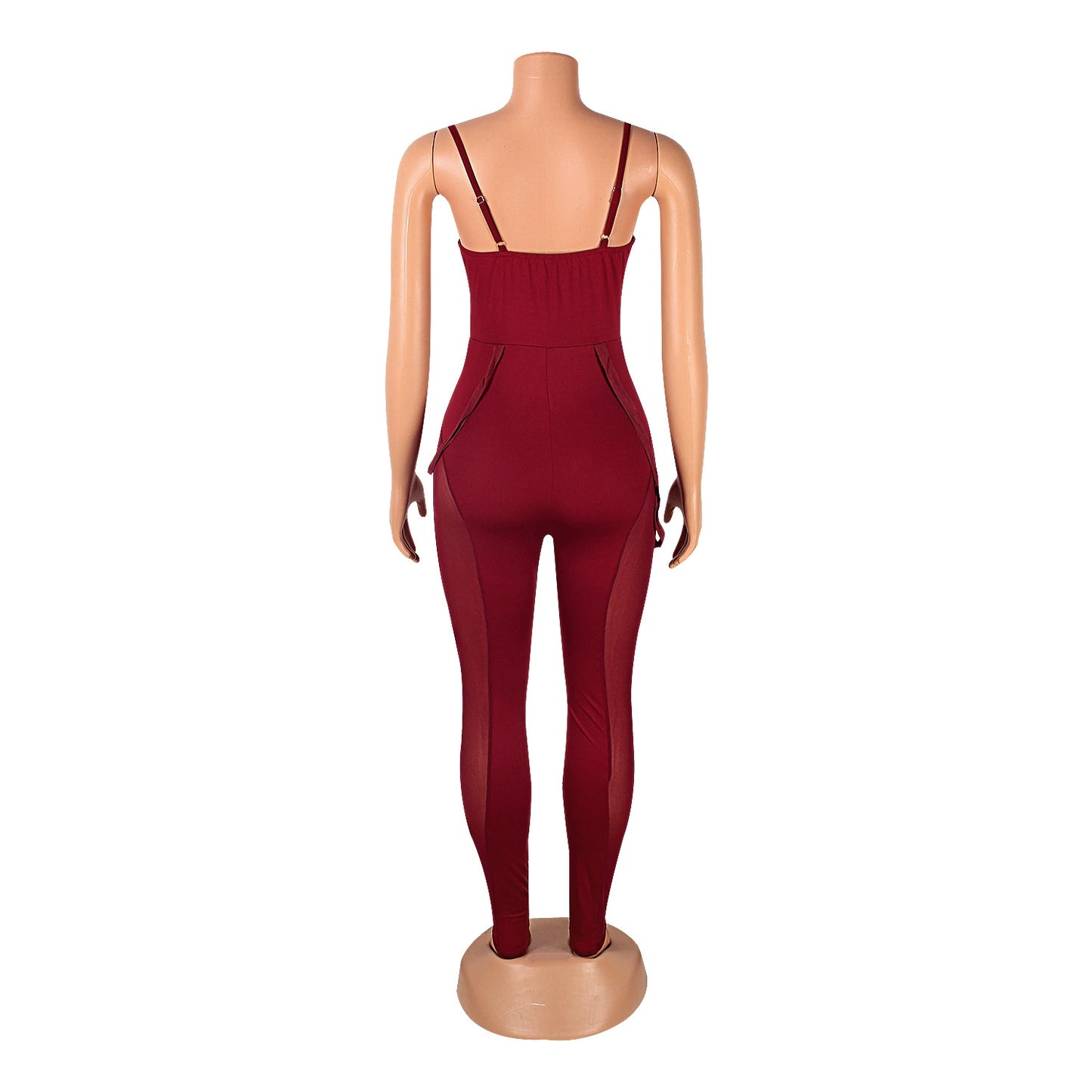 European and American Women's Clothing See-through Sexy Suspender Mesh Jumpsuit