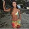Weird Puss Hawaii Beach Vacation Style European and American Sexy Sexy Fashion Halter Bikini Suit Women