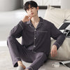 Autumn Pajamas Sets Men Long Sleeve Modal Cotton Thin Teenage Boys' Large Size Spring Outwear Home Cloth Suit Sleepwear Male