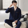 Autumn Pajamas Sets Men Long Sleeve Modal Cotton Thin Teenage Boys' Large Size Spring Outwear Home Cloth Suit Sleepwear Male
