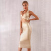 Bandage Sets Dress 2 Two Pieces Set Top Gold Party Dresses