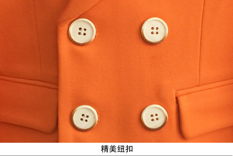 Boys Royal Blue Orange Suit For Wedding Kids Jacket Pants Bowtie Flower 4PCS Ceremony Tuxedo Dress Children Photograph Costume