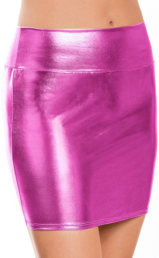 Autumn and Winter Mid-Length Imitation Leather Bronzing plus Size Skirt