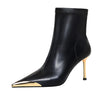 BIGTREE shoes Autumn Winter Boots Metal Pointed tip Women Boots Fashion Leather Boots High Heels Stilettos New Women Ankle Boots
