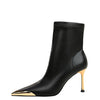 BIGTREE shoes Autumn Winter Boots Metal Pointed tip Women Boots Fashion Leather Boots High Heels Stilettos New Women Ankle Boots