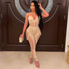 European and American Women's Clothing See-through Sexy Suspender Mesh Jumpsuit