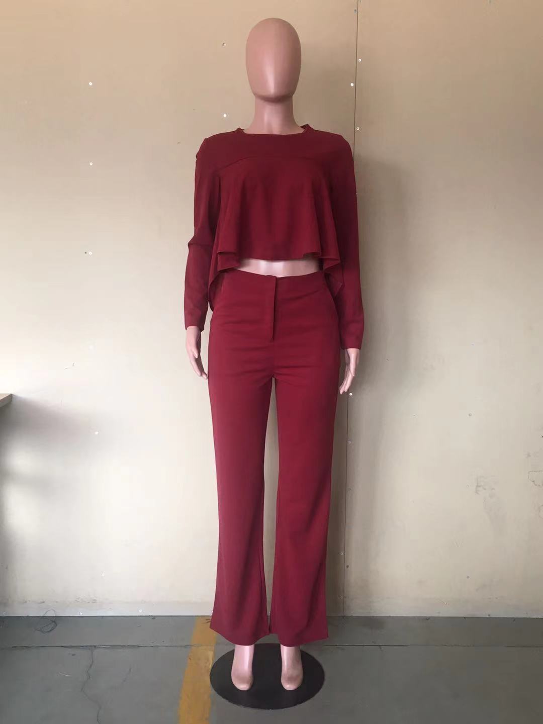 Two Piece Set Women Tracksuit Set Dashiki African Spring Summer Work Elegant Long Sleeve Top Pants Set Party Suit Matching Sets