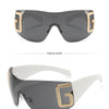 2024 New Oversized Rimless Sunglasses Women Fashion One-Piece Shield Sun Glasses For Female Streetwear Y2k Sunglass Ladies UV400