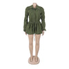 CM.YAYA Vintge Women's Blouse Style Ruched Up Long Sleeve Romper Playsuit 2025 Summer Streetwear Basic Overall Outfits Jumpsuits