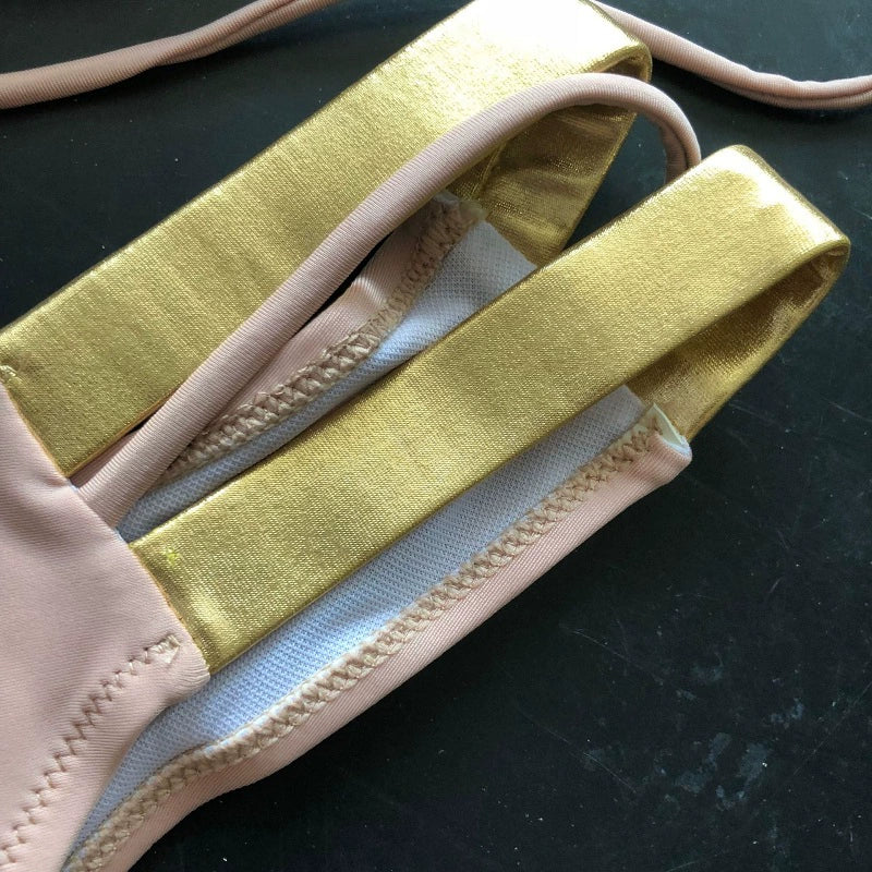 New New Arrival Nylon Triangle Bronzing Patchwork Bikini Lady Sexy Swimwear Swimsuit Export Bikini 8 Colors
