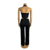 CM.YAYA Women V-Neck Backless Straight Sleeveless Flare Jumpsuits 2025 Summer Hollow Out Sexy One Piece Set Streetwear Outfits