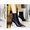 BIGTREE shoes Autumn Winter Boots Metal Pointed tip Women Boots Fashion Leather Boots High Heels Stilettos New Women Ankle Boots