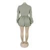 CM.YAYA Vintge Women's Blouse Style Ruched Up Long Sleeve Romper Playsuit 2025 Summer Streetwear Basic Overall Outfits Jumpsuits