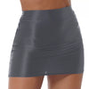 Multicolor Shiny Glossy Silky Miniskirt Sexy Transparent Highly-Elastic plus Size Skirt Bodycon Dress See-through Nightclub OL