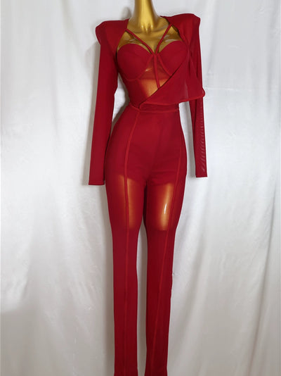 Women's Fashion Elegant Slim Fit Bodysuit Chest Wrap